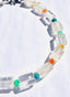 18" Crystal Quartz Cylinder and Multi Stone Ball Necklace with Sterling Silver Clasp