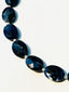 18" Faceted Oval Sodalite with Faceted Rainbow Moonstone Ball