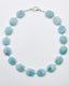 18" Flat Faceted Rectangular Blue Aquamarine Necklace