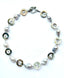 18" Abalone Donut, Grey Baroque Pearl, and Labradorite Rondelle Necklace