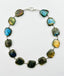18" AA Smooth Fiery Blue Labradorite and Pyrite Short Necklace with Sterling Silver