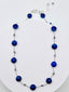 18" AAA Faceted Lapis Coin and Pyrite Necklace