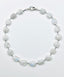 18" Medium Flat Faceted Rainbow Moonstone Necklace with Sterling Silver Clasp