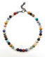 Mixed Stone Faceted Ball Necklace with Sterling Silver Clasp, 18"
