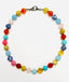 18" Multi Stone Faceted Agate Ball Necklace with Sterling Silver Clasp