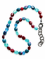 18" Flat Faceted Kyanite, Ruby in Kyanite, Red Garnet, and London Blue Quartz Necklace