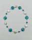 18" Blue Quartz and Coin Pearl with Sterling Silver
