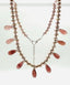 18" 7mm Lavender Freshwater Pearl Strawberry Quartz Teardrop Necklace with Sterling Silver