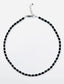 18" Matte Black Onyx 4x6mm Tube Necklace with Sterling Silver Rondelles and Clasp