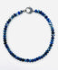 18" Faceted Sodalite Rondellle Necklace with Large Blue Sapphire and Diamond Sterling Silver Clasp