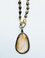 18" Graduated AAA Faceted English-Cut Smoky Quartz Teardrop Necklace with Sterling Silver Carabiner