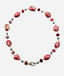 18" Thiulite Red Garnet and 4mm Peacock Freshwater Pearl Necklace with Sterling Silver Diamond Clasp