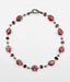 18"  Thiulite Red Garnet and 4mm Peacock Freshwater Pearl Necklace with Sterling Silver Diamond Clasp
