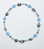 18" Faceted Natural Opal, Aquamarine and Peacock 4mm Freshwater Pearl Combination Necklace with Diamond Clasp