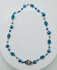 18" London Blue Quartz Freshwater Blue Pearl and Pyrite Necklace with Diamond Clasp