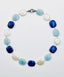 18" Flat Faceted Lapis, Aquamarine and Moonstone Necklace with Diamond Clasp