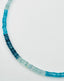 18" Faceted Shades Of Blue Aquamarine, Apatite and London Blue Quartz Heishi Cut Necklace with Diamond Clasp