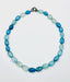 18" Large Oval Faceted Multicolor Kyanite Necklace with Sterling Silver Diamond Clasp