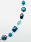 18" Faceted Chrysocola and Multi-Shape Apatite Mix Necklace with Sterling Silver Diamond Clasp