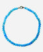 18" Faceted Blue Chalcedony Rondelle Necklace with Sterling Silver Diamond Clasp