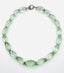 18" AAA Carved Green Amethyst Barrel Necklace with Diamond Clasp