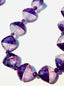 18" Faceted Purple Amethyst and Crystal Quartz Cushion Cut Necklace with Two Tone Diamond Clasp