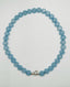 18" Aquamarine Necklace with Sterling Silver and Diamond Clasp
