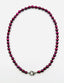 18" 7mm Petite Burgundy Baroque Pearl Necklace with Sterling Silver Rhodium Diamond Clasp