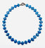 18" Flat Faceted Denim Lapis and Faceted Kyanite Necklace with Sterling Silver Diamond Clasp