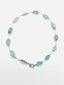 18"  Faceted Organic Shaped Aquamarine Necklace with White Sterling Silver Diamond Clasp