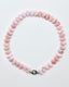 18" Flat Faceted Pink Opal Necklace with Sterling Silver and Diamond Clasp