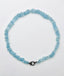 18" German Cut Aquamarine Slice Necklace with Sterling Silver and Diamond Clasp