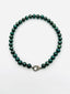 18" 10mm Green Akoya Pearl with Sterling Silver Diamond Clasp