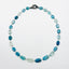 18" Multi Smooth Kyanite Flat Nugget Necklace with Sterling Silver Diamond Clasp