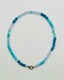 18" Blue Gemstone Mix Necklace with Sterling Silver Diamond Clasp