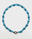 18" 10-12mm Navy Blue Baroque Freshwater Pearl and London Blue Quartz Necklace with Sterling Silver Diamond Clasp