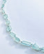 18" Handcut Mixed Shaped Faceted Organic Aquamarine Necklace with Sterling Silver Diamond Clasp