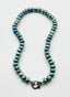 18" 12mm Smooth Petersite Rondelle Necklace with Sterling Silver Rhodium Diamond Clasp