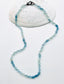18" Natural Faceted Petite Moss Aquamarine Necklace with Diamond Clasp
