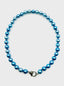 18"  Royal Blue 10-12mm Freshwater Baroque Pearl Necklace with Sterling Silver Diamond Clasp