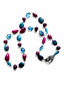 18" Faceted Ruby in Kyanite, Ruby Rondelle and Teardrop, London Blue Topaz Necklace with Sterling Silver Diamond Clasp