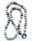 18" Mystic Ruby and Silverite Rondelle Necklace with Sterling Silver Diamond Clasp