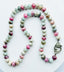 18" Mystic Ruby and Silverite Rondelle Necklace with Sterling Silver Diamond Clasp
