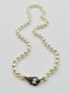 18" 6mm Small White Round Freshwater Pearl Necklace with diamond clasp