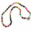 18" AAA Faceted Three Dimensional Multicolor Tourmaline Teadrop Necklace with Sterling Silver Diamond Clasp