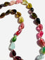 18" AAA Faceted Three Dimensional Multicolor Tourmaline Teadrop Necklace with Sterling Silver Diamond Clasp