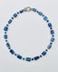 18" AAA Rectangular Blue Kyanite Necklace with Sterling Silver Diamond Clasp