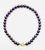 18" 10-12mm Violet Freshwater Baroque Pearl Necklace with Gold Vermeil Diamond Clasp