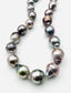 18" Mauve 11-13mm Edison Pearl Necklace with Large Sterling Silver Diamond Clasp
