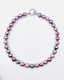 18" Mauve 11-13mm Edison Pearl Necklace with Large Sterling Silver Diamond Clasp
